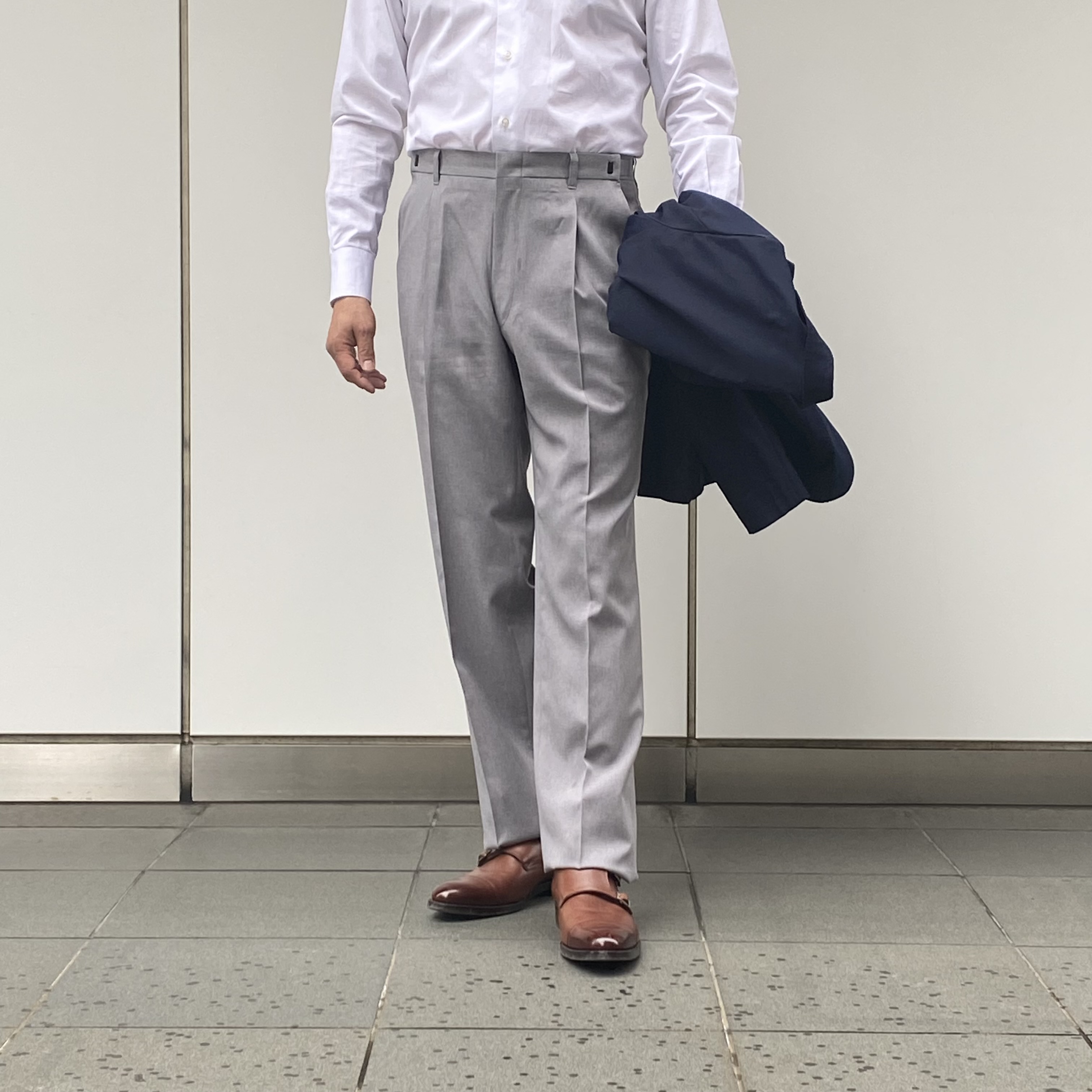 【ワイドシルエット】アジャスター付き　ワンタックスラックス《春夏モデル》